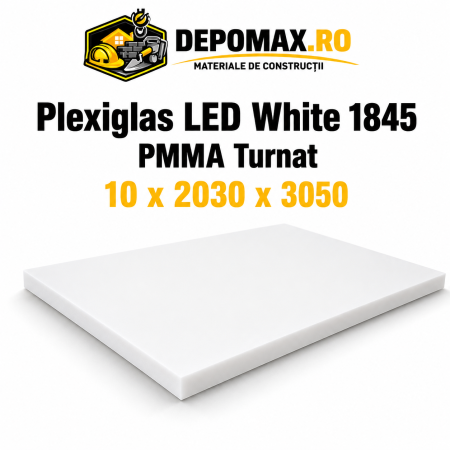 Plexiglas LED White 1845 PMMA turnat 10 x 2030 x 3050 mm